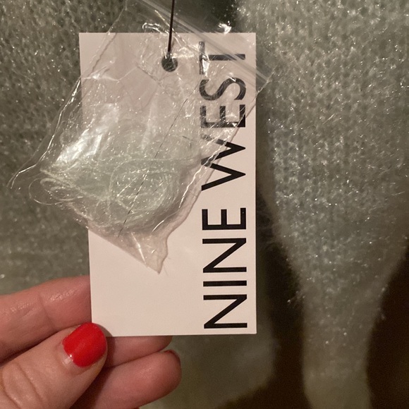 Mint green NINE WEST Off The Shoulder Sweater - Picture 4 of 4